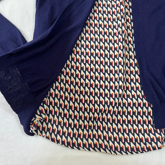 Women's Crewneck Mixed Media Knit Sweater Size Medium Relaxed Fit Colorful - Picture 5 of 9